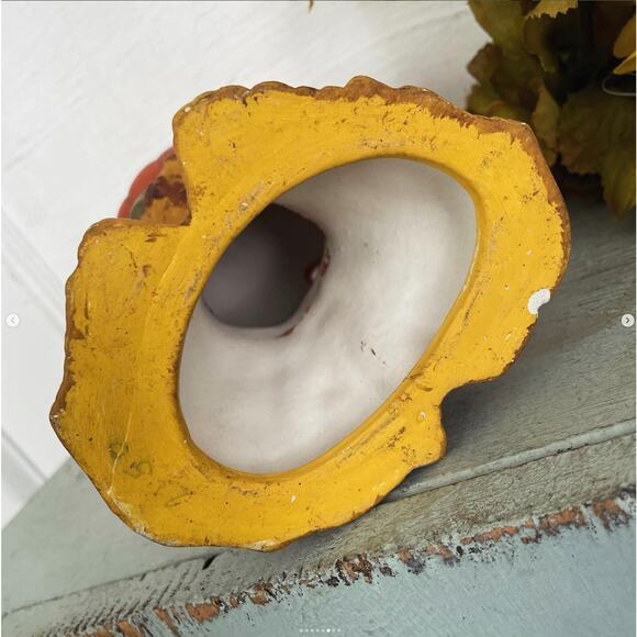 Vintage Halloween Jack O’Lantern Haystack Scarecrow Ceramic Light Cover REPAIRED - Picture 6 of 8